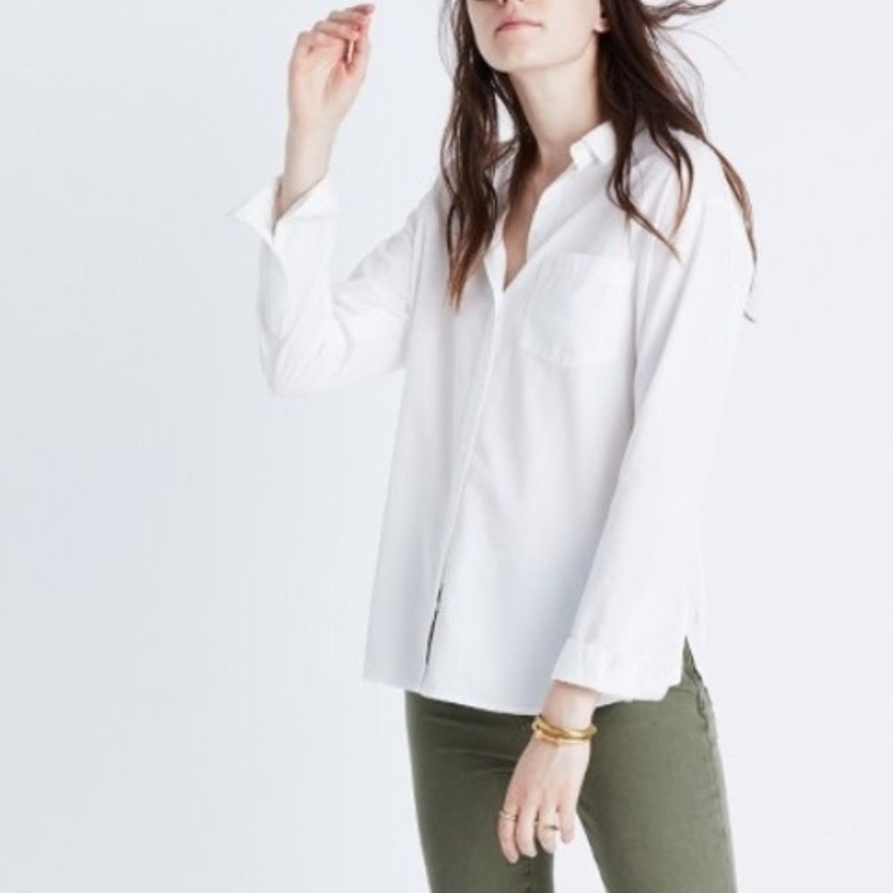 Madewell | Drapey Oversized Boyshirt White…